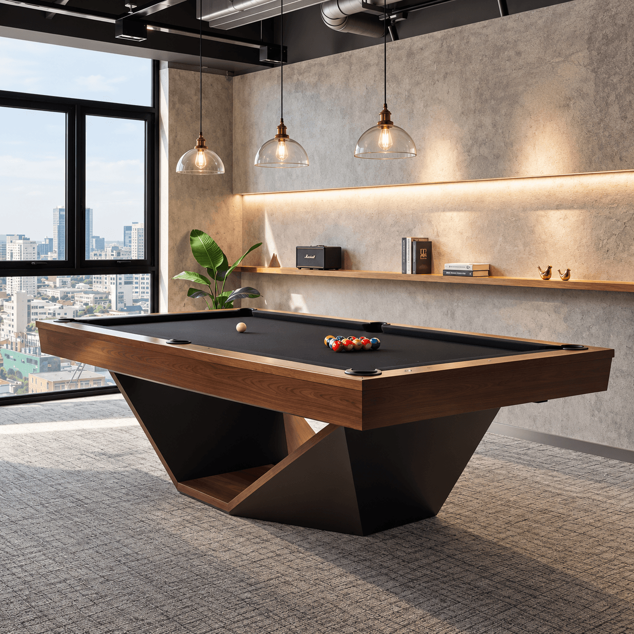 Walnut Geometry — премиальный бильярдный стол